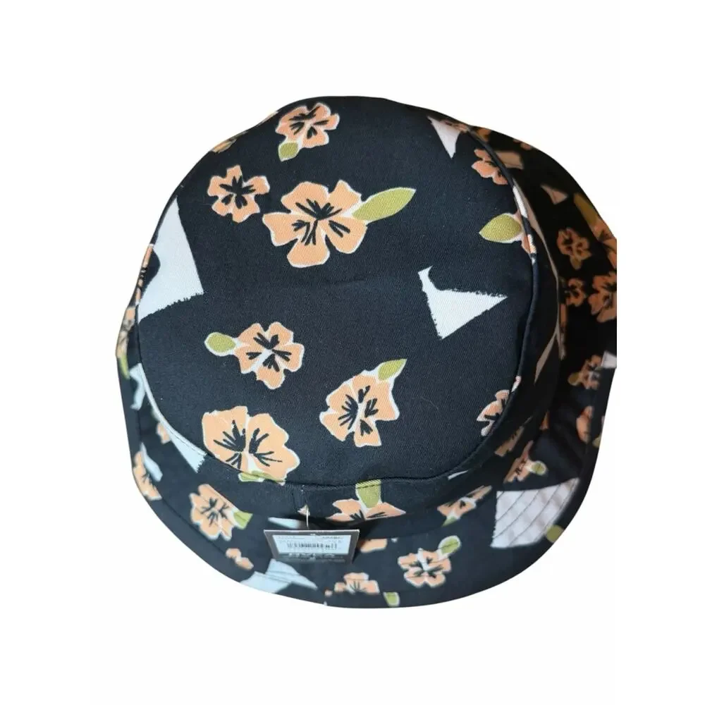 RVCA Floral Bucket Hat L/XL New With Tags Black Pop Flower Print Unisex